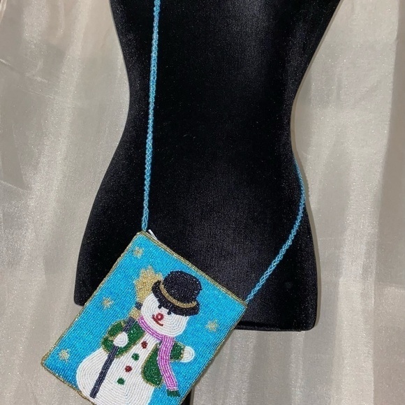 Adorable Snowman Purse, Vintage Shoulder Handbag - Picture 6 of 11